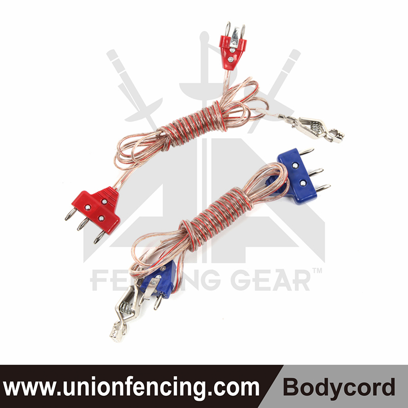 Union Fencing Sabre 2-pin Body Cord (clear wire)